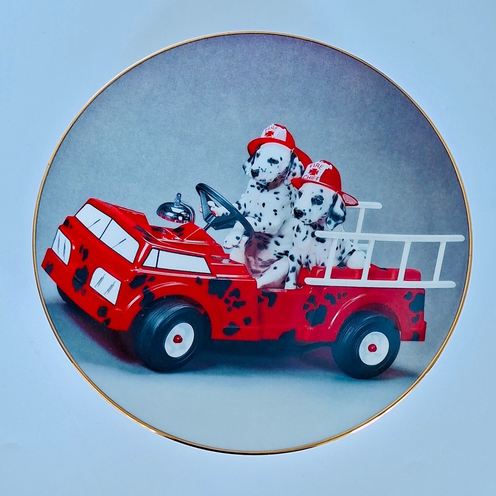 1996 Hamilton Collection To The Rescue Comical Dalmatians Collector Plate 8.25"